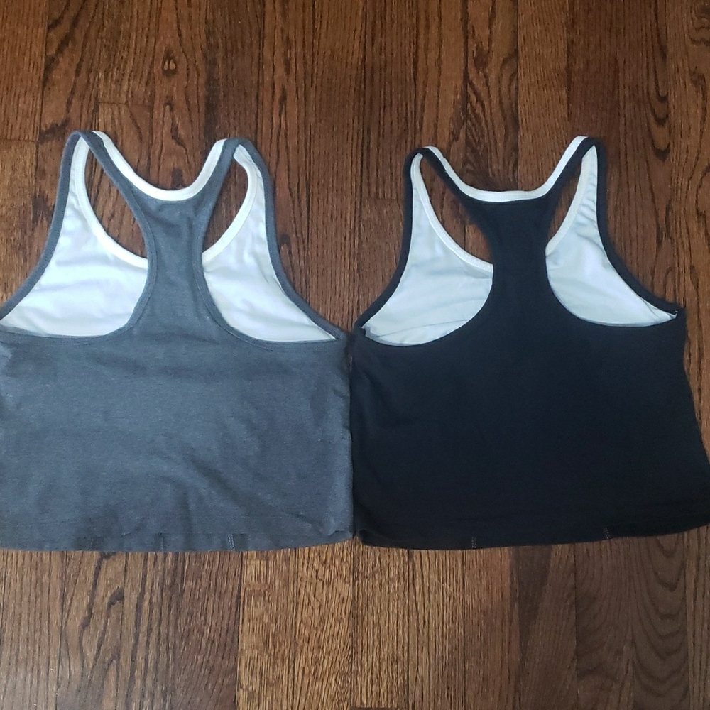 Gray and Black Racerback Sports Bras With Short - Picture 6 of 12